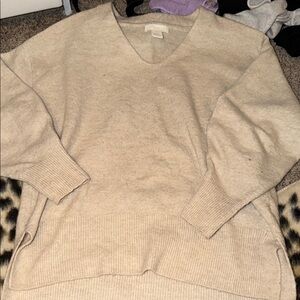 H&M V-Neck Beige Sweater